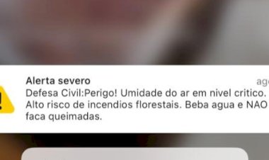 Defesa Civil emite alerta de emergência para Guaxupé e região devido à baixa umidade do ar