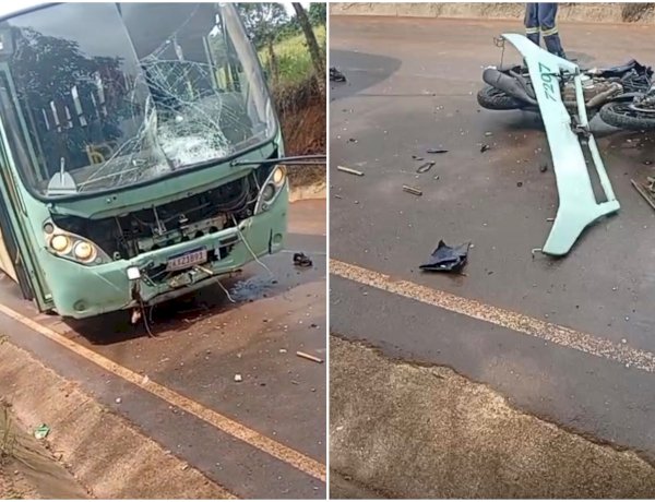 Motociclista de 19 anos morre em colisão frontal com ônibus escolar na zona rural de Nova Resende