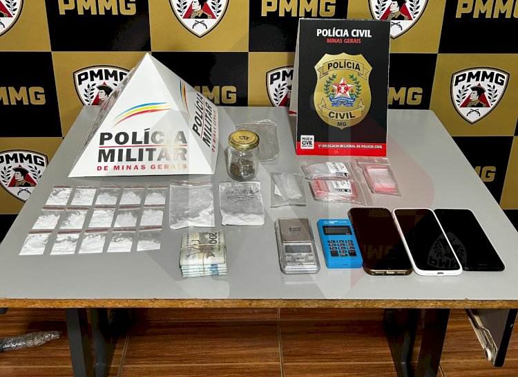 Casal é preso com drogas, dinheiro e motocicleta usada em entregas em Guaranésia