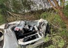 Empresário fica ferido após picape atingir traseira de caminhão na SP-304, em Bariri