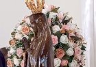 Imagem Peregrina de Nossa Senhora do Mel atrai centenas de fiéis e verte vinho durante celebração em Bariri