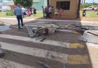 Caminhão boiadeiro colide no canteiro central de Arealva