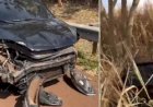 Motorista tem frente cortada, perde o controle e atinge outro carro na Jaú-Barra