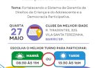 Clube da Melhor Idade sedia 3ª Conferência Lúdica dos Direitos da Criança e do Adolescente na próxima quarta-feira