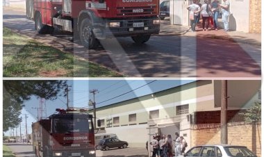 GALPÃO DE FÁBRICA DE CONFECÇÃO PEGA FOGO