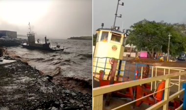 Temporal no meio do Rio Tietê causa pânico entre usuários da balsa Itapuí-Boraceia