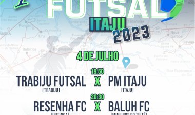 Campeonato Regional de Futsal  de Itaju começa nesta terça-feira