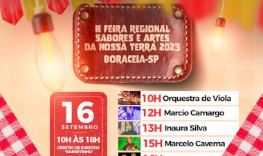 Boraceia realiza 2ª Feira Regional Sabores e Artes da Nossa Terra neste sábado