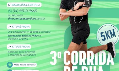 Bariri recebe 3ª Corrida de Rua em 16 de junho