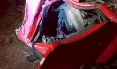 Caminhão de grama tomba, interdita trânsito e provoca acidente na Rondon