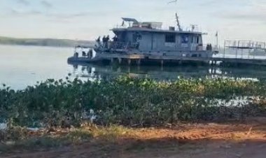 Receita Federal faz operação no Rio Tietê em Itapuí, com apoio da Marinha