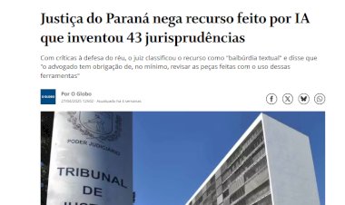 Internautas sugerem uso de inteligência artificial em relatório da CP e defesa de Myrella cita caso recente, no qual tecnologia “inventou” 43 jurisprudências em um recurso negado pela Corte do Paraná