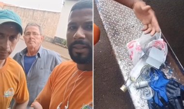 Coletor do lixo rasga luva com vidro exposto em sacola plástica e faz apelo para que a população de Bariri faça o descarte correto