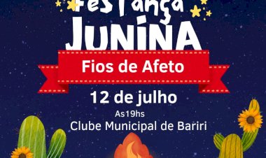Festa Junina do Grupo Fios de Afeto acontece em 12 de julho, no Clube Municipal