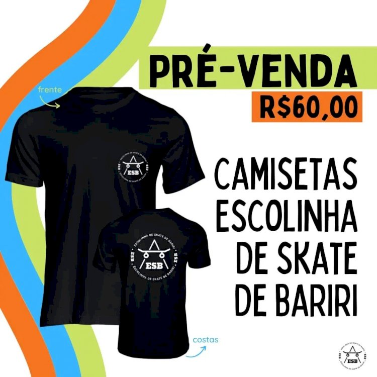 Escolinha de Skate de Bariri anuncia pré-venda de camisetas; renda será revertida ao projeto social