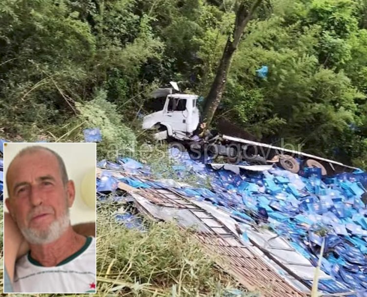 Jauense morre em grave acidente após carreta cair de ribanceira