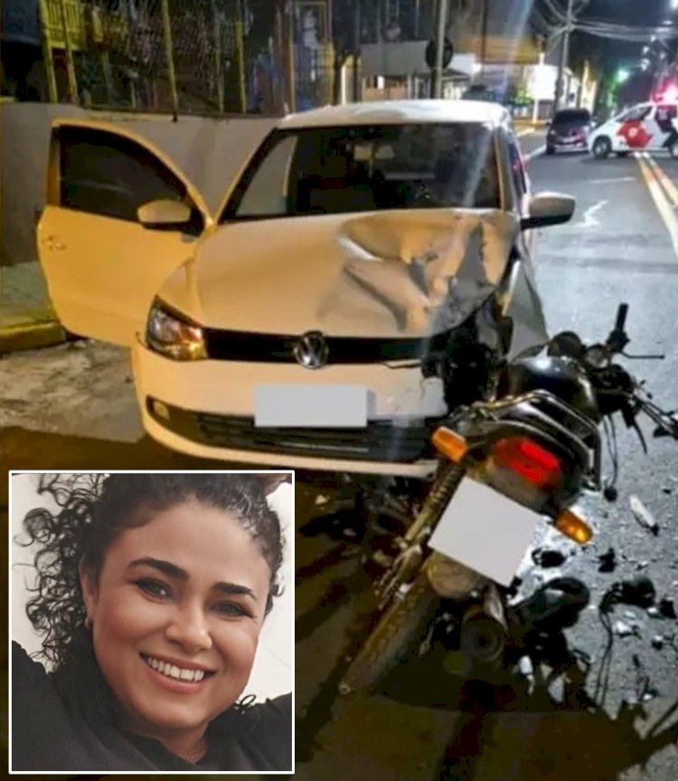 Mulher morre em colisão de moto com carro nas Nações Unidas