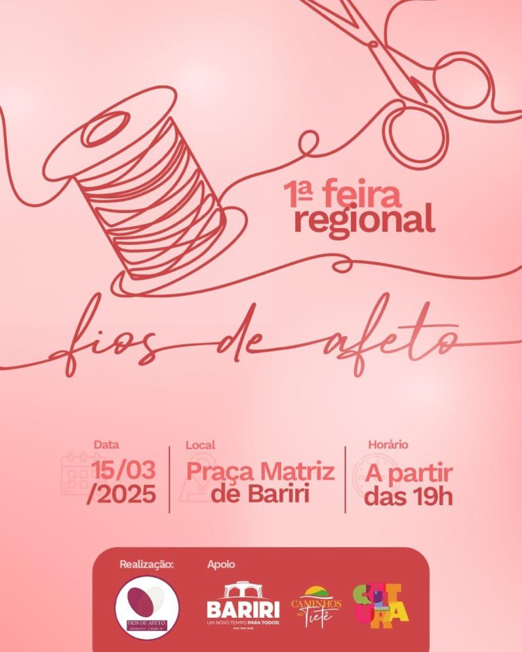 1° Feira Regional Fios de Afeto acontece neste sábado, com artesãos de Bariri e outros seis municípios