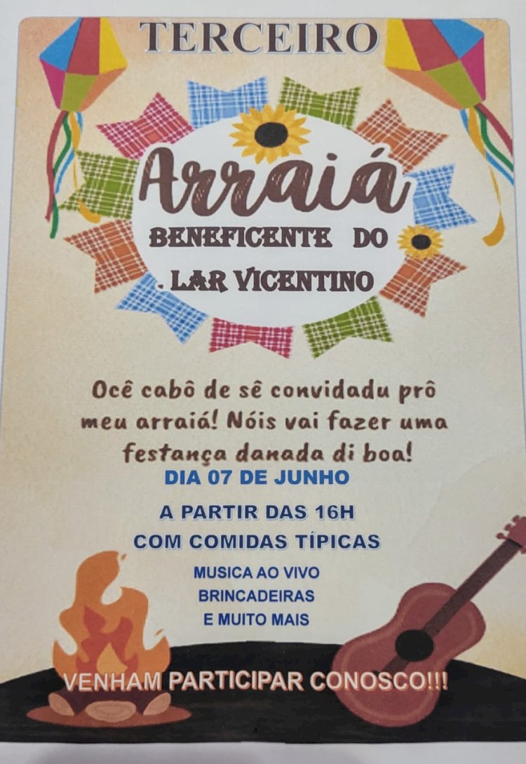 3º Arraiá Beneficente do Lar Vicentino acontece 07 de junho