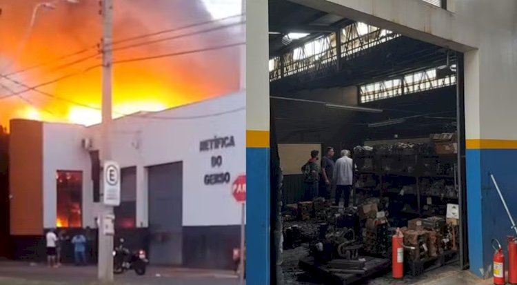 Incêndio consome retífica de autopeças em Jaú