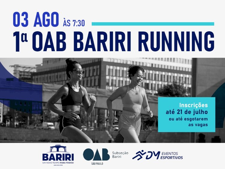 Lago Municipal recebe 1ª OAB Running neste domingo, com mais de 300 competidores