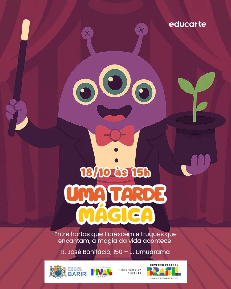 Educarte celebra cultura, magia e diversão para toda a família com projeto “Uma Tarde Mágica”