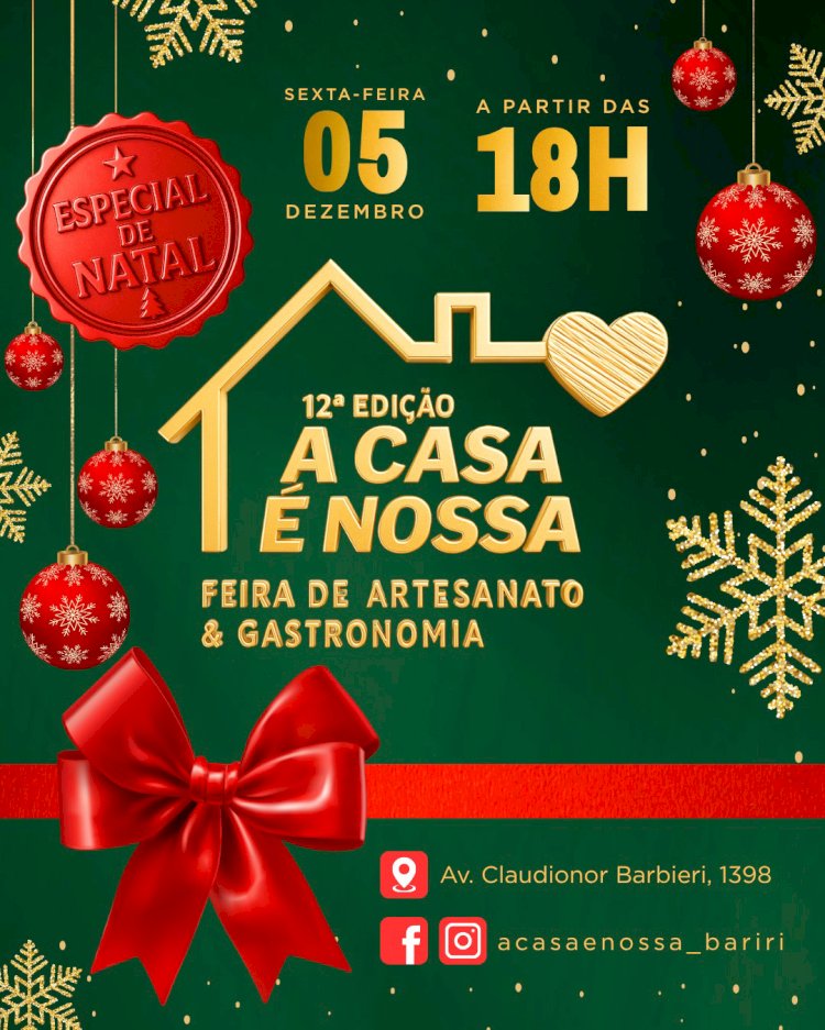 Bariri celebra o Natal com a 12ª edição da feira “A Casa é Nossa” e relançamento do livro “Raízes da Culinária Baririense”