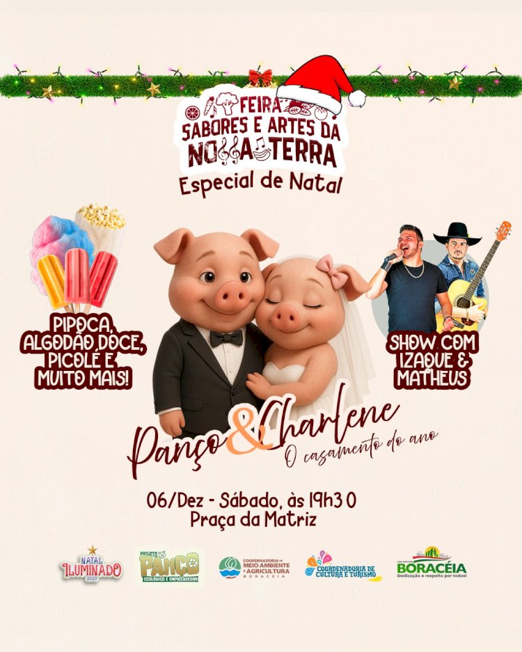 Boraceia promove festa de casamento do mascote do projeto “Panço Ecológico”, com show ao vivo e diversão para as crianças