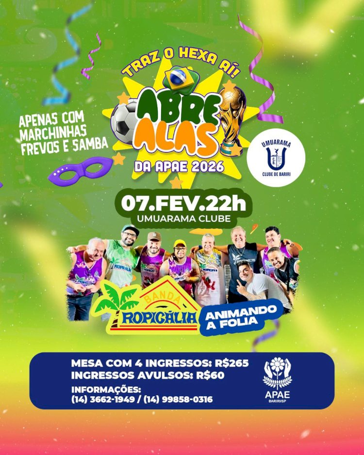 Carnaval “Abre Alas” da Apae Bariri une a folia ao sonho da conquista do Hexa