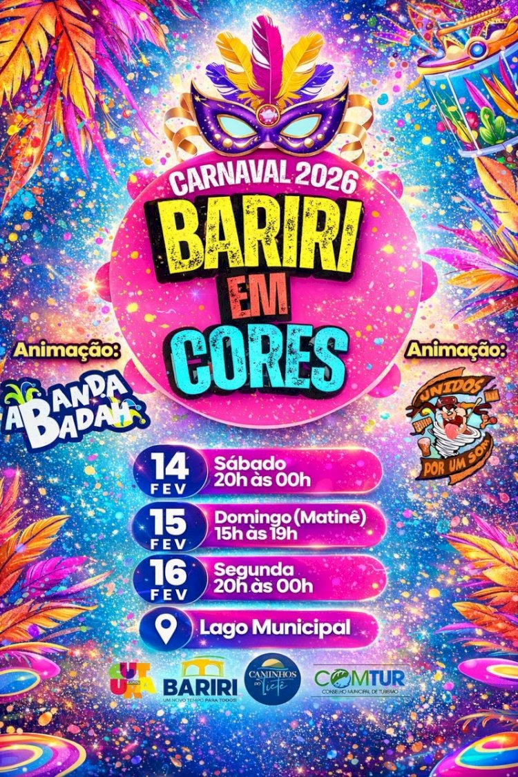 Bariri em Cores: Carnaval no Lago terá duas noites e uma matinê