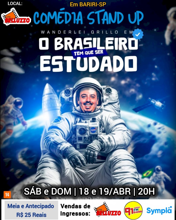 “O brasileiro tem que ser estudado”: Cine Belluzzo recebe show de Stand Up Comedy neste final de semana