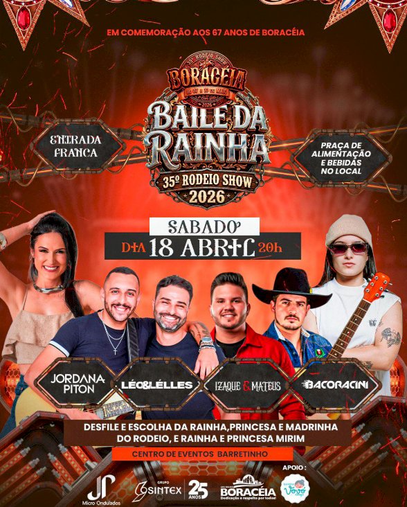 Baile da Rainha: Seis candidatas disputam a realeza do Boraceia Rodeio Show 2026