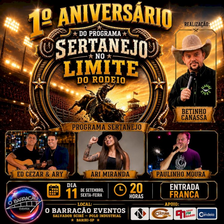 Betinho Canassa celebra um ano do programa “No Limite do Rodeio” no Barracão Eventos