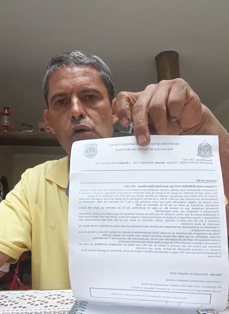 Vereador de Bocaina denuncia o próprio filho após adolescentes espalharem nudes de aluna criados com IA em colégio de Jaú